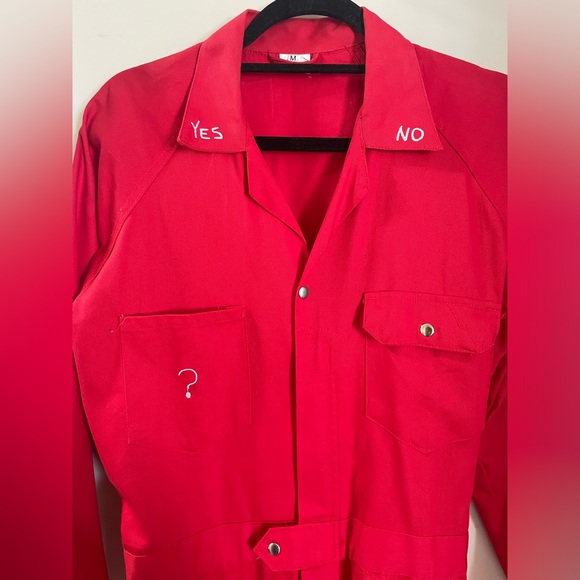 Rare red jumpsuit by Penelope Gazin, designer of Fashion Brand Company. - Picture 6 of 10